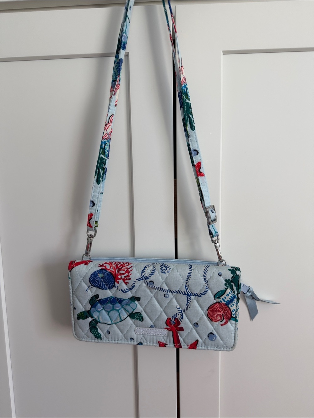 Quilted Sea Life Crossbody Bag - Light Blue